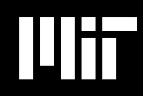 Black background with white geometric shapes forming the letters MIT